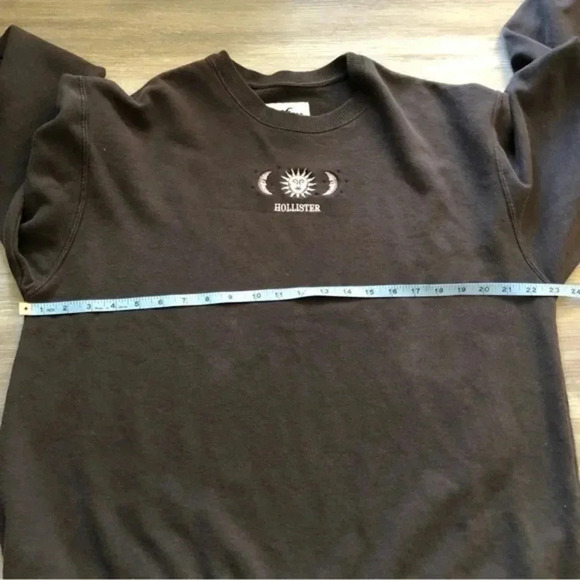 Hollister Womens M Long Sleeve Crew Neck Sweatshirt‎ Ebony Oversized Fit - Picture 6 of 6